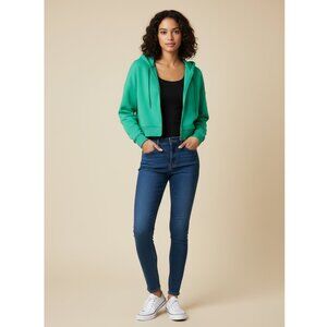 GAP Womens Xlarge VintageSoft Crop Hoodie Simply Green Jacket